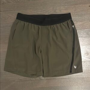 Vuori Green and Black Athletic Shorts Relaxed Fit